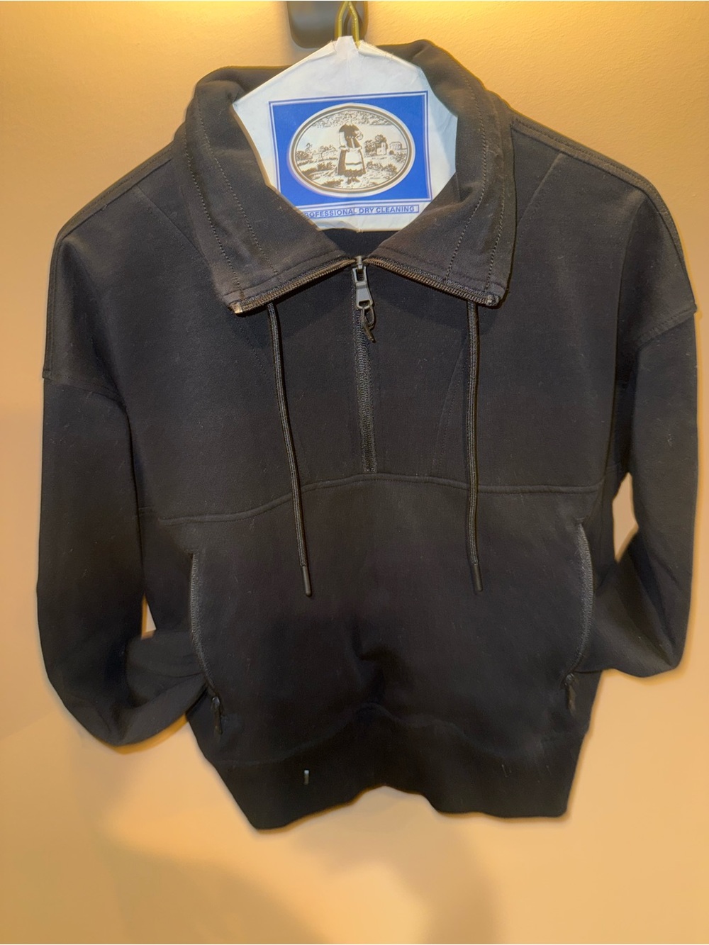 Old Navy Black Half-Zip Pullover Cropped Jacket